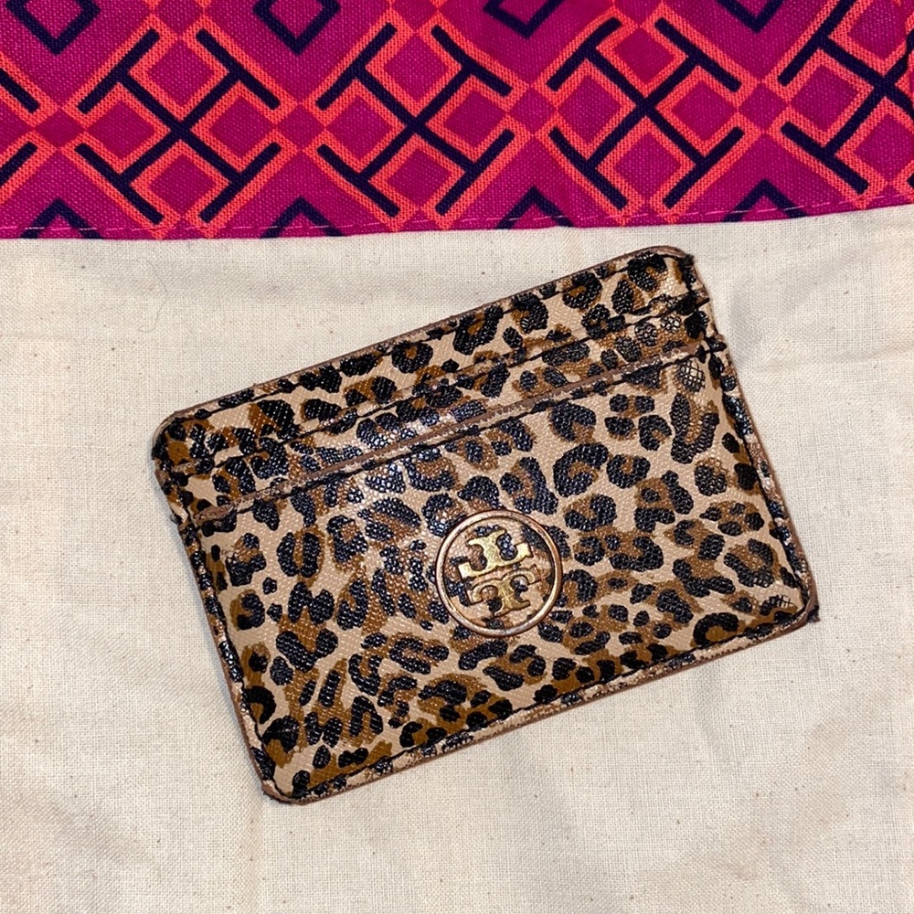 Tory Burch leopard card case